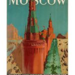 Vintage Moscow Intourist Travel Poster