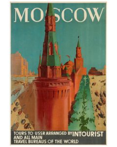 Vintage Moscow Intourist Travel Poster